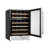 Wine Cooler, 46 Bottle Dual Zone Wine Fridge, Built-in & Freestanding Fridge with Glass Door, Adjustable Shelves, Digital Temperature Control