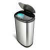 Automatic Kitchen Trash Can, 13 Gallon Stainless Steel, Motion Sensor Hands free Soft Close Lid Garbage Bin, Silver