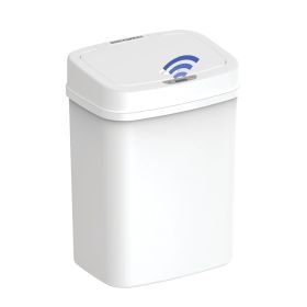 Automatic Bathroom Trash Can, 3 Gallon Plastic Motion Sensor Garbage Bin with Soft Close Lid, White