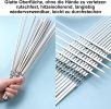 Stainless Steel 13.2" Long Flat Barbecue Skewers,20PCS/40PCS BBQ Kebab Skewers with Portable Metal Storage Tube
