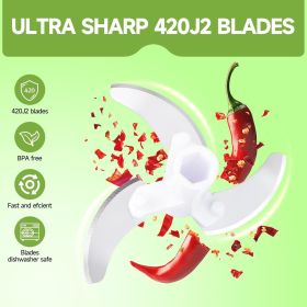 Manual Food Processor Vegetable Chopper, Portable Hand Pull String Garlic Mincer Onion Cutter for Veggies, Ginger, Fruits, Nuts, Herbs, etc., 500ml,