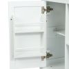 Kitchen Cart with Rubber wood Drop-Leaf Countertop ,Cabinet door internal storage racks