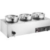 VEVOR Electric Soup Warmer, Three 7.4QT Stainless Steel Round Pot, 1200W Commercial Food Warmer, 86~185 Fahrenheit Adjustable Temp