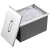 Drop in Ice Chest, 22"L x 17"W x 12"H Stainless Steel Ice Cooler, Commercial Ice Bin with Cover, 40 qt Outdoor Kitchen Ice Bar