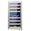 33-Bottle Wine Cooler, Dual Zone & Dual Temperature Wine Fridge, Freestanding Refrigerator with Circulating Air-cooling and Digital Control