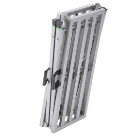 Work Platform, 4 Gear Adjustable Height, Folding Alloy Steel Step Ladder, Portable Scaffolding Platform, 880 lb Load Capacity, Non-Slip Rubber Feet