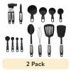(2 pack) Professional 14-Piece Kitchen Tool and Gadget Kitchen Utensil Set in Black