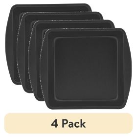 (4 pack) Nonstick 7.6" x 7.6" x 1.8" Square Cake Pan, Brownie Pan, Dark Gray