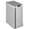 13.2 Gal Stainless Steel Frame Slim Kitchen Trash Can with Wing Lids
