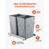 Pullout Trash Can for Kitchen Cabinets, 35 QT x2 Double Under Sink Garbage Waste Recycling Bin, Under Mount Waste Container