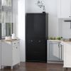 72" Freestanding Kitchen Pantry Cabinet Storage with Doors Black