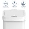 Automatic Bathroom Trash Can, 3 Gallon Plastic Motion Sensor Garbage Bin with Soft Close Lid, White
