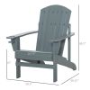 Oversized Adirondack Chair with Cupholder for Outdoor Fire Pit Porch Patio Backyard Dark Grey