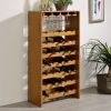 Wooden Wine Rack with 7 Tier Shelf, Oak