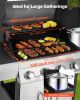 VEVOR Gas Grill, 4 Burner Propane Gas Grill with Side Burner, 425 SQ.In Grilling Area, Carbon Steel Enamel Grates, Outdoor 52