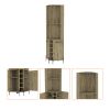Reese Corner Bar Cabinet, Two Shelves, Double Door Cabinet, Five Built-in Wine Rack, Four Interior Shelves