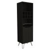 Sheffield H Bar Cabinet, Eight Bottle Cubbies, Two Glass Shelves