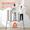 Work Platform, 4 Gear Adjustable Height, Folding Alloy Steel Step Ladder, Portable Scaffolding Platform, 880 lb Load Capacity, Non-Slip Rubber Feet