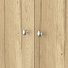 DEPOT E-SHOP Dakari Multistorage Double Door Cabinet, Five Shelves, Light Oak / Black