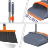 Upgrade Broom and Dustpan Set, Self-Cleaning with Dustpan Teeth, IndoorOutdoor Sweeping, Ideal for Dog Cat Pets Home Use
