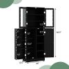 Tall Kitchen Pantry Cabinet with Dual Tempered Glass Doors and Shelves