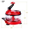 Multi-Functional Manual Food Chopper Processor, 8-Cup Capacity, Hand-Powered Kitchen Helper with 420 Stainless Steel Blades, for Chopping Vegetables
