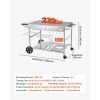 Outdoor Grill Cart, 36.4 x 23.4 x 1 inch Tabletop Size Grilling Table, Movable Outdoor Cooking Table with 4 Spice Containers, Wheels, Lids, Hooks