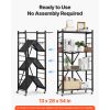 4-Tier Foldable Storage Shelf, 28W x 13D x 54H Inch Folding Metal Rack Shelving Unit, No Assembly Organizer Shelf with 5 Wheels & 4 Hooks for Pantry