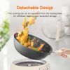 Joydeem 5Qt Electric Skillet, Pure Iron Nonstick Frying Pan with Glass Lid & Steamer Rack, 1600W 3-Level Heat Control, Removable Pot