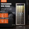 80-Bottle Wine Cooler, Dual Zone & Dual Temperature Wine Fridge, Freestanding Refrigerator with Circulating Air-cooling and Digital Control