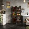 Three layer independent wine rack, wooden wine rack, storage basket, modern wine rack design