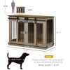 47.5" Dog Crate, Dog Cage End Table with Divider Panel, Dog Crate Furniture for Large Dog and 2 Small Dogs, Oak