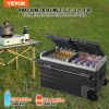 Car Refrigerator, 12 Volt Car Refrigerator Fridge, 115 L Dual Zone Portable Freezer with Wheels and Handle, -4-68 F