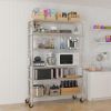 6 Tier Removable and Freely Adjustable NSF Certified Wire Shelving Unit with Wheels Heavy Duty Metal Storage Rack for Kitchen Garage Pantry Commercial