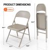 Folding Chairs Heavy Duty 350lbs Capacity Double Braces Hinges Durable Indoor Outdoor Kitchen Dining Picnic Event Party Wedding Stackable Easy Storage