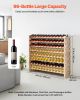 96 Bottle Stackable Modular Wine Rack, 8-Tier Wine Bottle Holder,Solid Wood Floor Freestanding Wine Storage Rack For Pinot Noir bottles,For Kitchen
