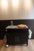 Two Doors Outdoor Grill Cart with Patio Furniture, Outdoor Grill Table with Storage