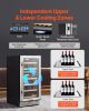 Wine Cooler, 28 Bottle Dual Zone Wine Fridge, Mini Wine Cooler Refrigerator with Glass Door, Adjustable Shelves, Digital Temperature Control