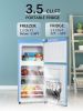 3.5 Cu.ft Compact Refrigerator, Retro Mini Fridge with Freezer, Small Drink Chiller with 2 Door Adjustable Mechanical Thermostat for Home, Office