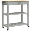 Kitchen Trolley MONZA 33.1"x15.7"x34.8" Solid Wood Pine