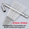 Stainless Steel 13.2" Long Flat Barbecue Skewers,20PCS/40PCS BBQ Kebab Skewers with Portable Metal Storage Tube