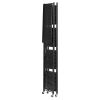 5-Tier Foldable Storage Shelf, 28W x 13D x 66H Inch Folding Metal Rack Shelving Unit, No Assembly Organizer Shelf with 5 Wheels & 4 Hooks for Pantry