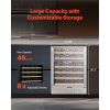 Wine Cooler, 46 Bottle Dual Zone Wine Fridge, Built-in & Freestanding Fridge with Glass Door, Adjustable Shelves, Digital Temperature Control