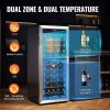 80-Bottle Wine Cooler, Dual Zone & Dual Temperature Wine Fridge, Freestanding Refrigerator with Circulating Air-cooling and Digital Control