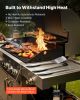 VEVOR Grilling Accessories, 4PCS BBQ Grill Tool Set, Heavy Duty Stainless Steel Barbecue Tools, Kitchen Utensils with Tong, Spatula, Fork, Brush