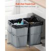 Pullout Trash Can for Kitchen Cabinets, 35 QT x2 Double Under Sink Garbage Waste Recycling Bin, Under Mount Waste Container