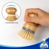 Bamboo Palm Brush, Scrub Brush for Dishes Pots Pans Kitchen Sink Cleaning, Pack of 2