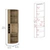 Oban Corner Bar Cabinet with Five Shelves , Eight Bottle Cubbies and Steamware Macadamia