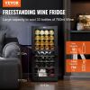 32-Bottle Wine Cooler, Dual Zone & Dual Temperature Wine Fridge, Freestanding Refrigerator with Digital Control