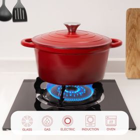 Enamel Dutch POTS can withstand high temperatures and meet many cooking needs, such as cooking, baking and stewing (Color: Gradient red)